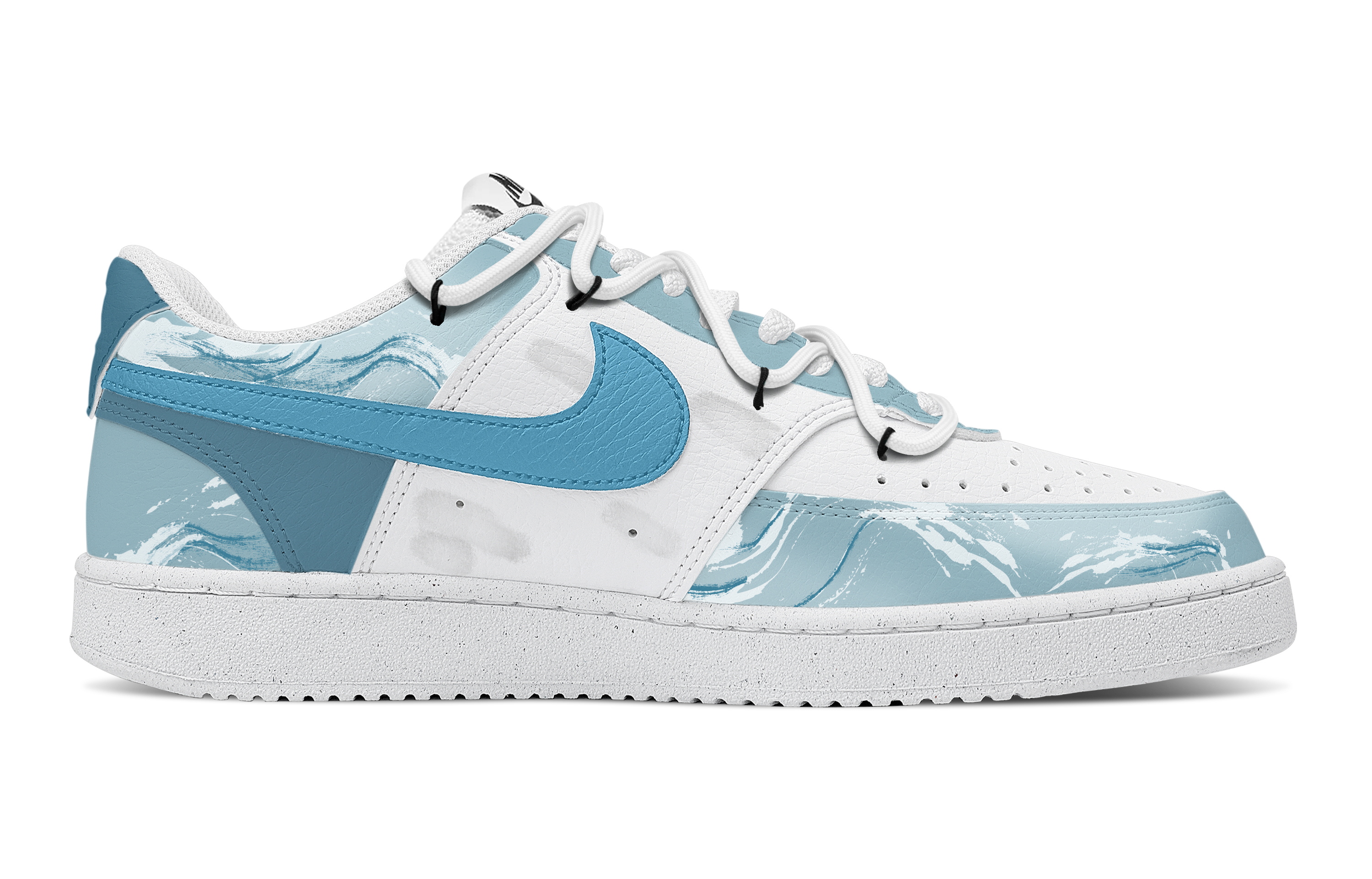 Nike Court Vision 1 Anti Slip Wear Resistant Low Top Skateboard Shoes Men's White Blue купить в интернет-магазине Yoocart с быстрой доставкой по России.