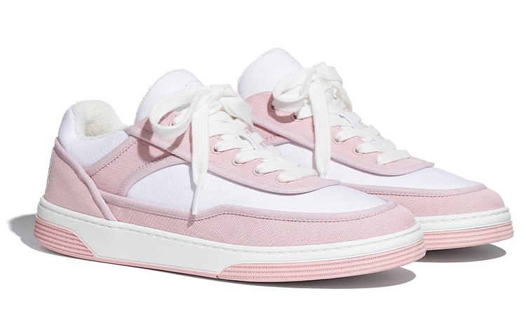 CHANEL Low Top Stylish Skateboarding Shoes Women's Pink White