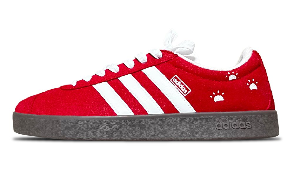 Adidas VL COURT 2.0 Abrasion Resistant Balance Low Top Skateboard Shoes Unisex Red
