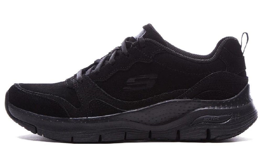 Skechers Arch Fit High Spirits Suede Leather 'Black' Women's