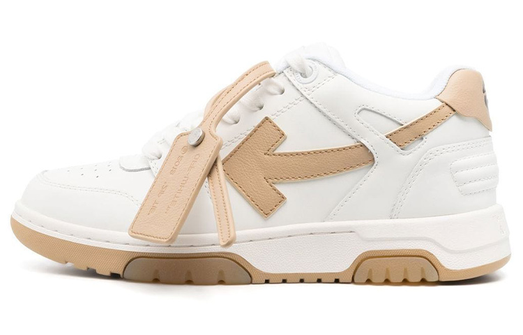 OFF WHITE Out Of Office Calf Leather White Camel Women's
