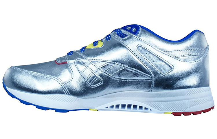 Reebok Low Top Running Shoes Men's Silver Blue Red