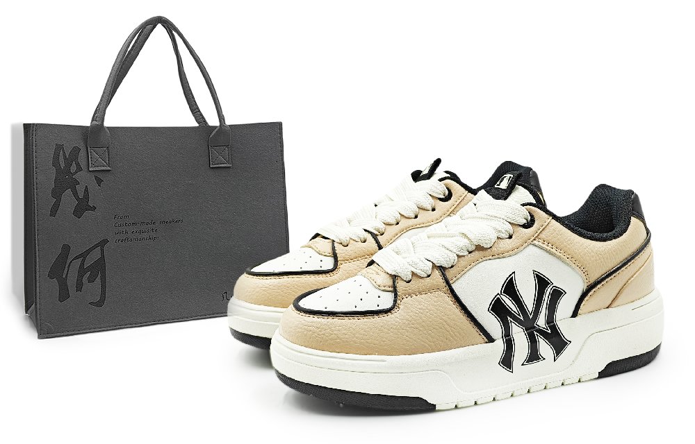 MLB Chunky Liner Abrasion Resistant Low Top Skateboard Shoes Unisex Beige Brown