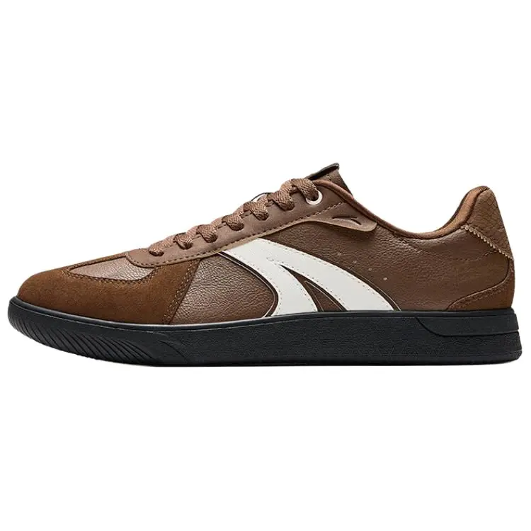 Anta Abrasion Resistant Coverage Low top Skateboard Shoes Men's Brown White