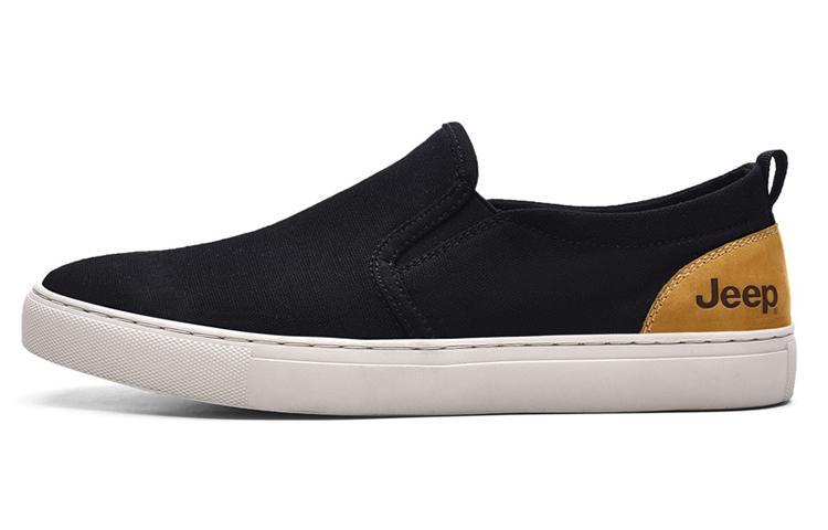 Jeep Cushioning Rebound Abrasion Resistant Lightweight Breathable Slip Resistant Low Top Casual Shoes Men's Black