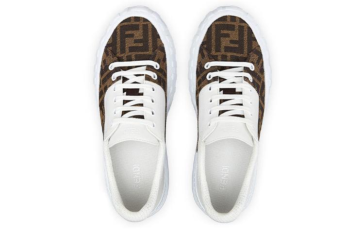 FENDI Force Low Top Stylish Skateboarding Shoes Women's White Brown купить в интернет-магазине Yoocart с быстрой доставкой по России.