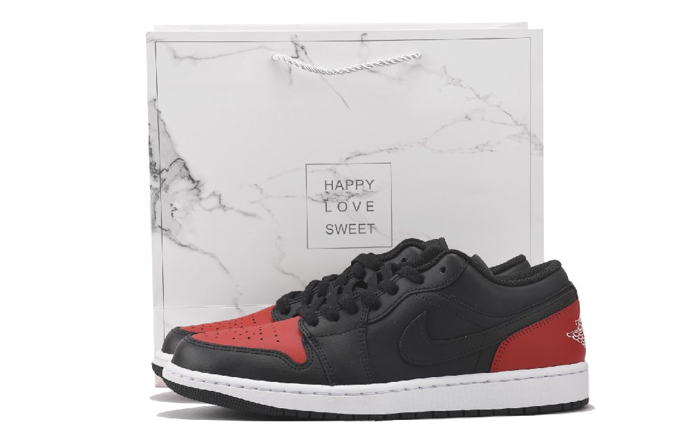 Jordan Air Jordan 1 Anti Slip And Wear Resistant Coverage Low Top Vintage Basketball Shoes Men's Red