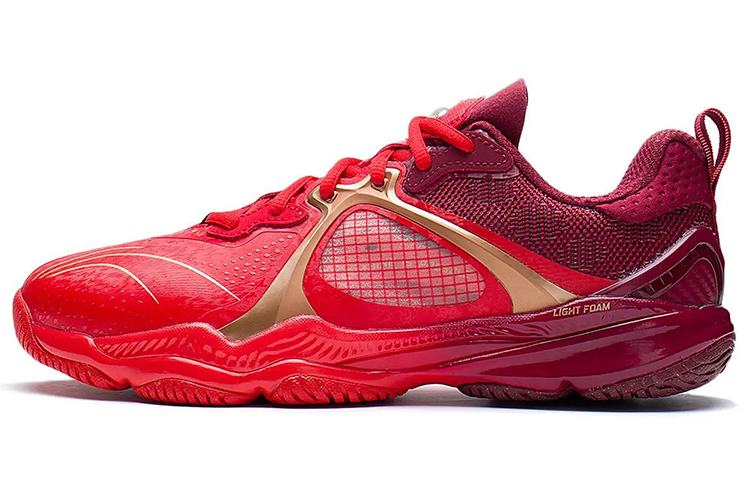 LiNing Chameleon 6.0 Cushioning Anti Slip Wear Resistant Breathable Support Rebound Low Top Badminton Shoes Unisex Red