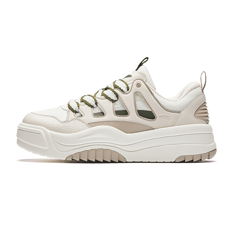 Anta Life Collection Anti-Slip Wear-Resistant Low-Top Skateboard Shoes Men's Beige