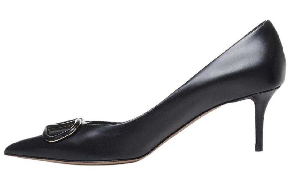 Valentino Vlogo Slim Heel High Heels 6cm Women's Black