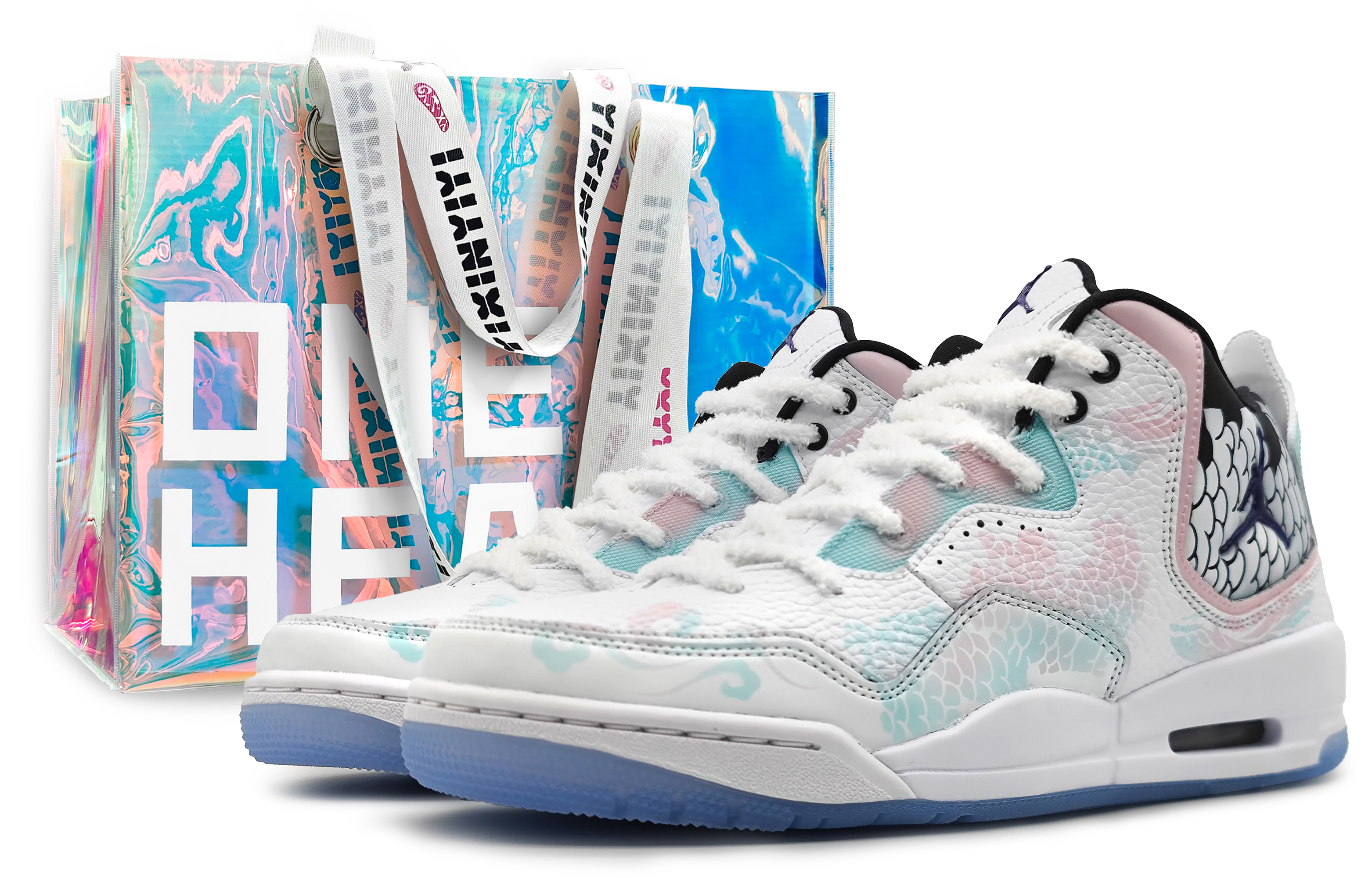 Jordan Courtside 23 Mid Top Vintage Basketball Shoes Men's Pink Cyan