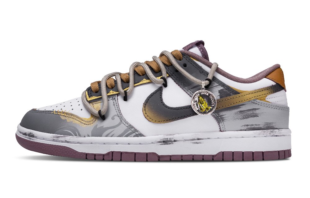 Nike Dunk Abrasion Resistant Low Top Skateboard Shoes Men's Light Gray