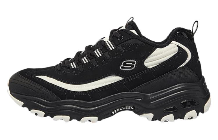 Skechers D'Lites Zip Along Shoes 'Black White'