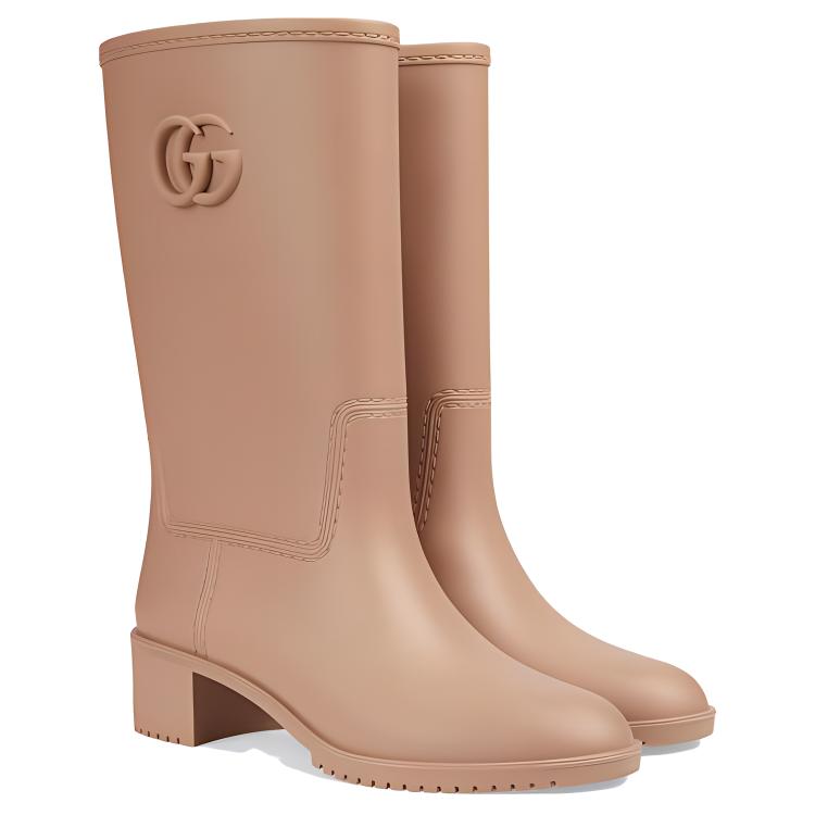 GUCCI Knee high Boots Women's Light Brown