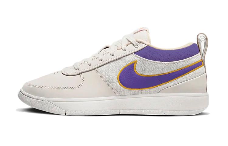 Nike Book 1 Booker Purple Gold Dynasty Cushioned Slip-Resistant Low-Top Basketball Shoes Men's White Purple
