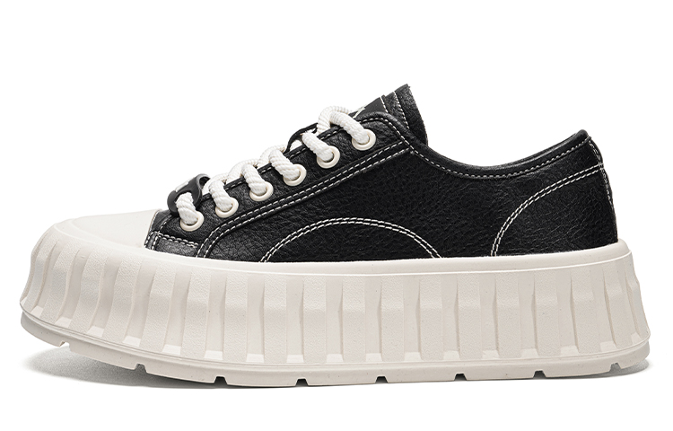 Kappa Anti Slip Wear Resistant Low Top Stylish Skateboarding Shoes Women's Black