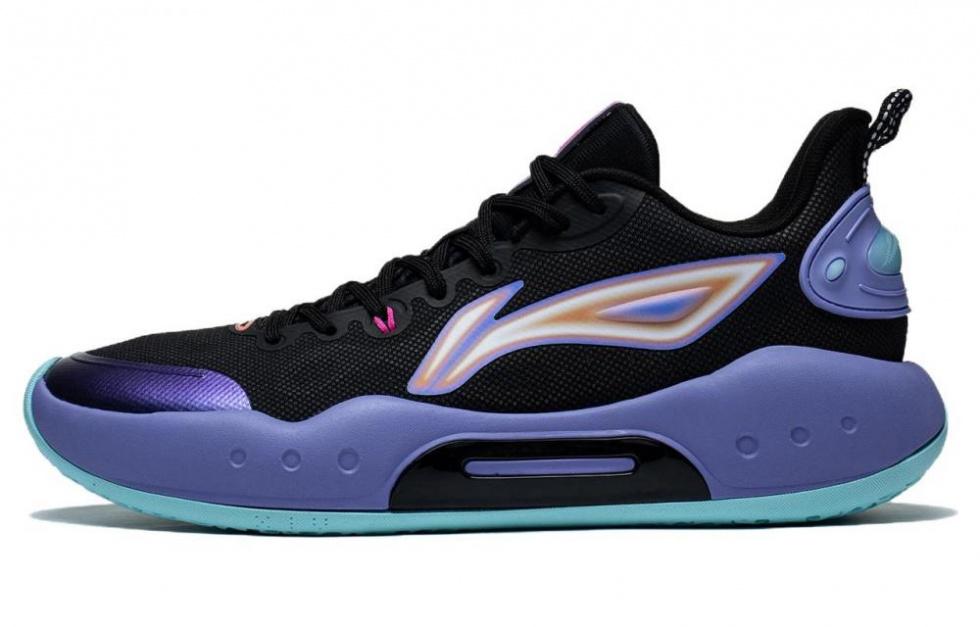 LiNing YuShuai Team Cushioning Anti-Slip And Wear-Resistant Low-Top Basketball Shoes Men's Black Purple