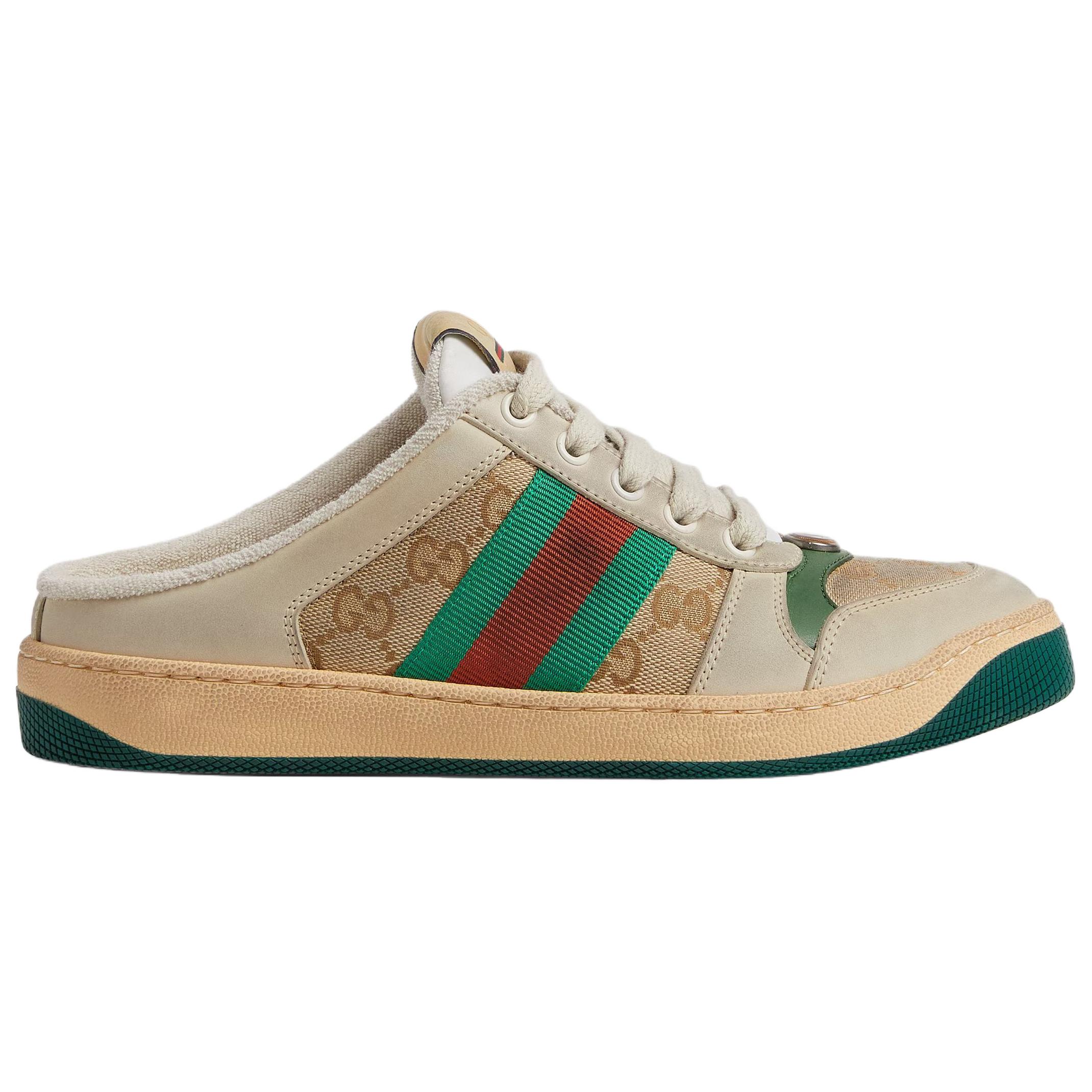 GUCCI Screener Closed Toe Slippers Women's Beige