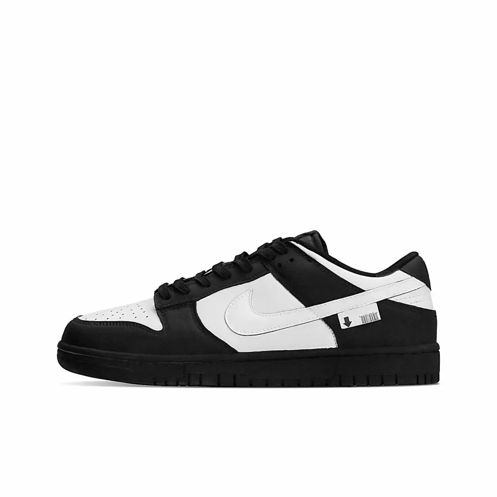 Nike Dunk Abrasion Resistant Breathable Low top Skateboard Shoes Unisex Black White