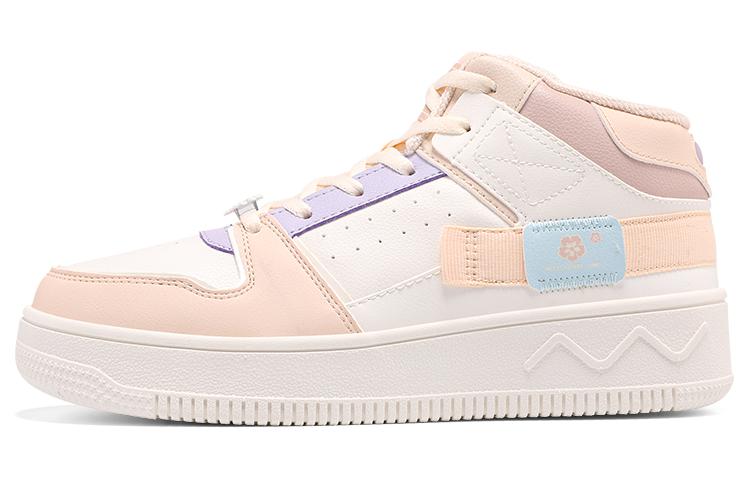 361° Coverage Warm Anti-Slip And Wear-Resistant High-Top Skateboard Shoes Women's White Pink