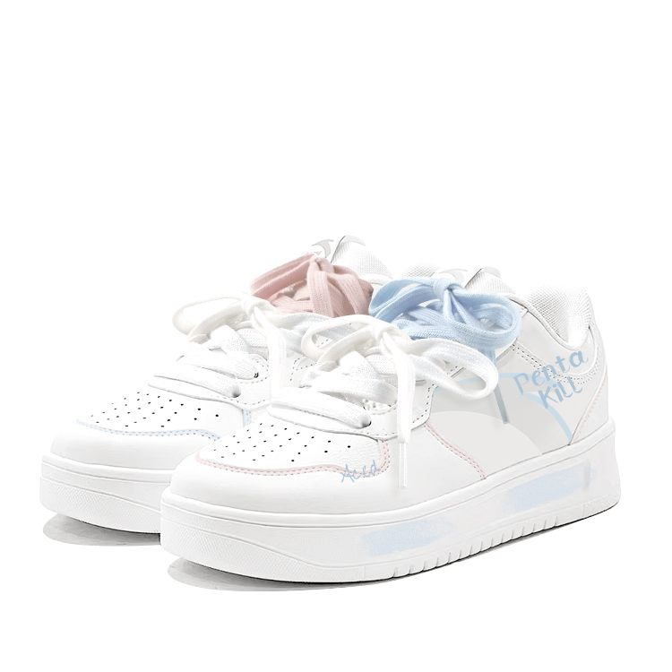 Anta Relaxed Anti Slip Wear Resistant Low Top Skateboard Shoes Unisex Blue Pink Mismatched