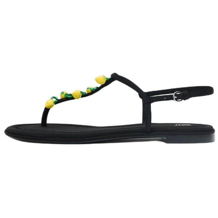 ZARA One Strap Sandals 1.5cm Women's Black