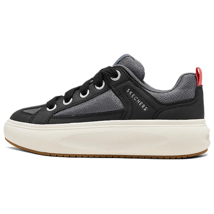 Skechers Breathable Height Increase Low Top Skateboard Shoes Women's Black