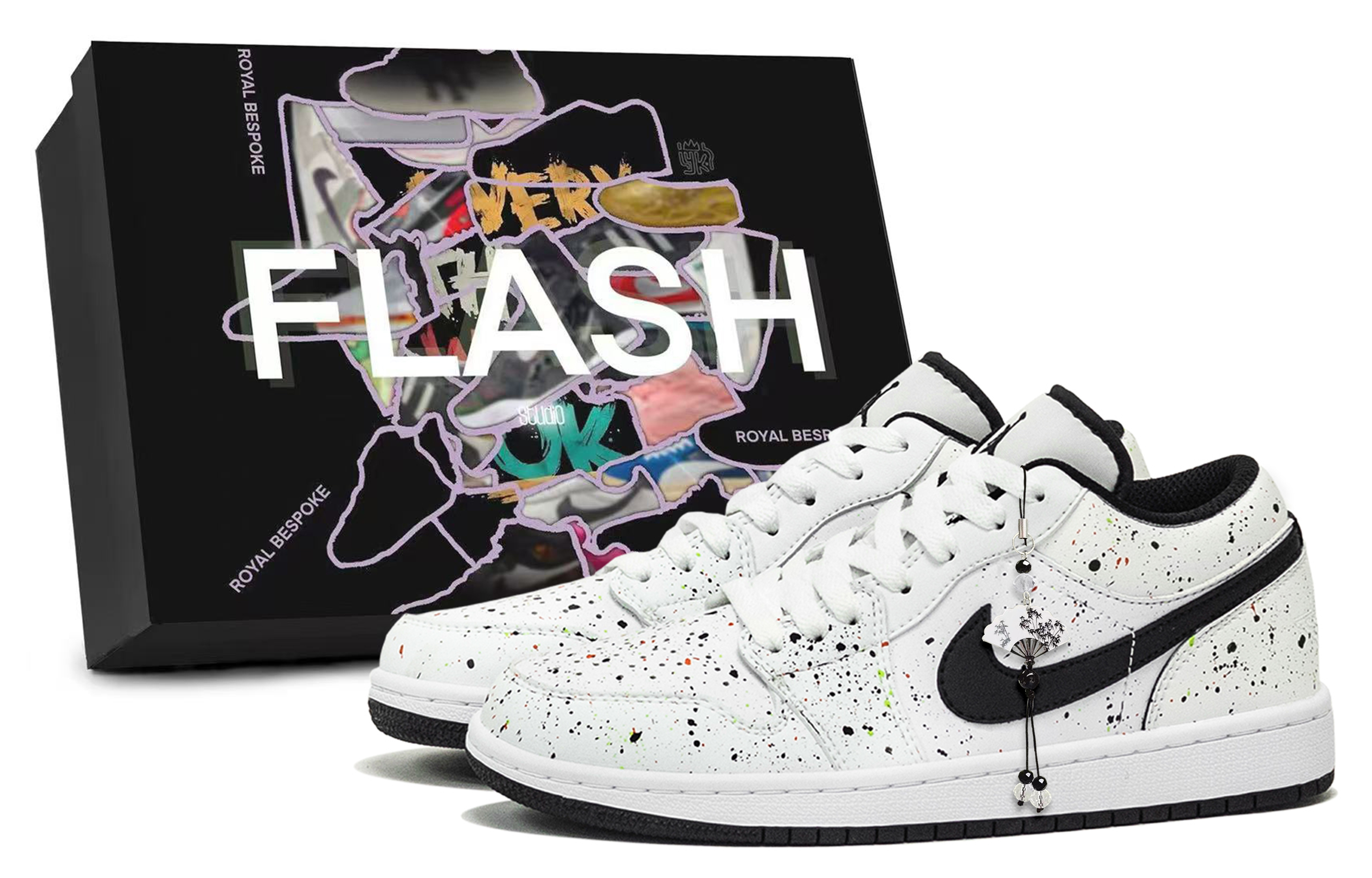 Jordan Air Jordan 1 Colorful, Box Included Low top Vintage Basketball Shoes Unisex White