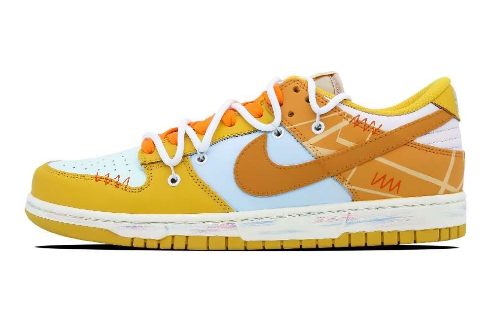 Nike Dunk Low Top Skateboard Shoes Women's Orange Yellow