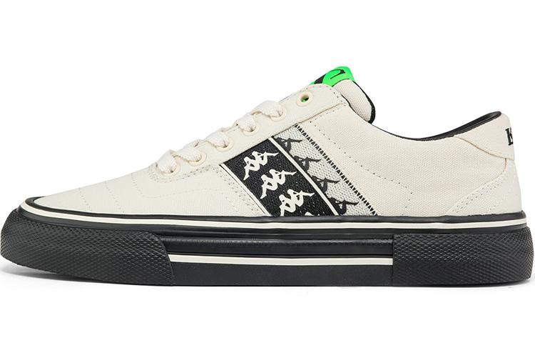 Kappa Breathable Low-Top Skateboard Shoes Unisex White Black