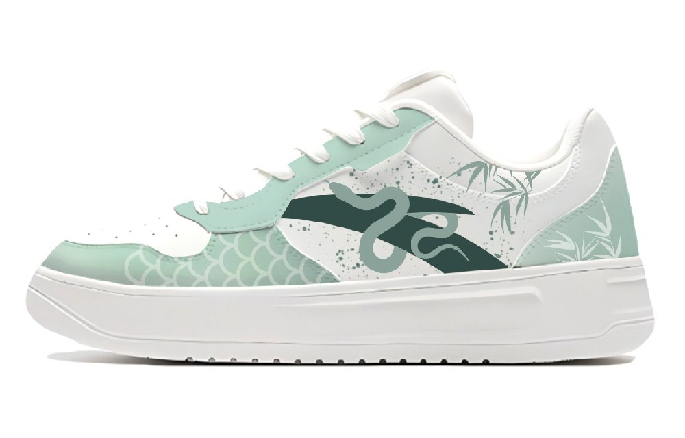 Anta Relaxed Abrasion Resistant Shock Absorbers Low Top Skateboard Shoes Unisex White Green