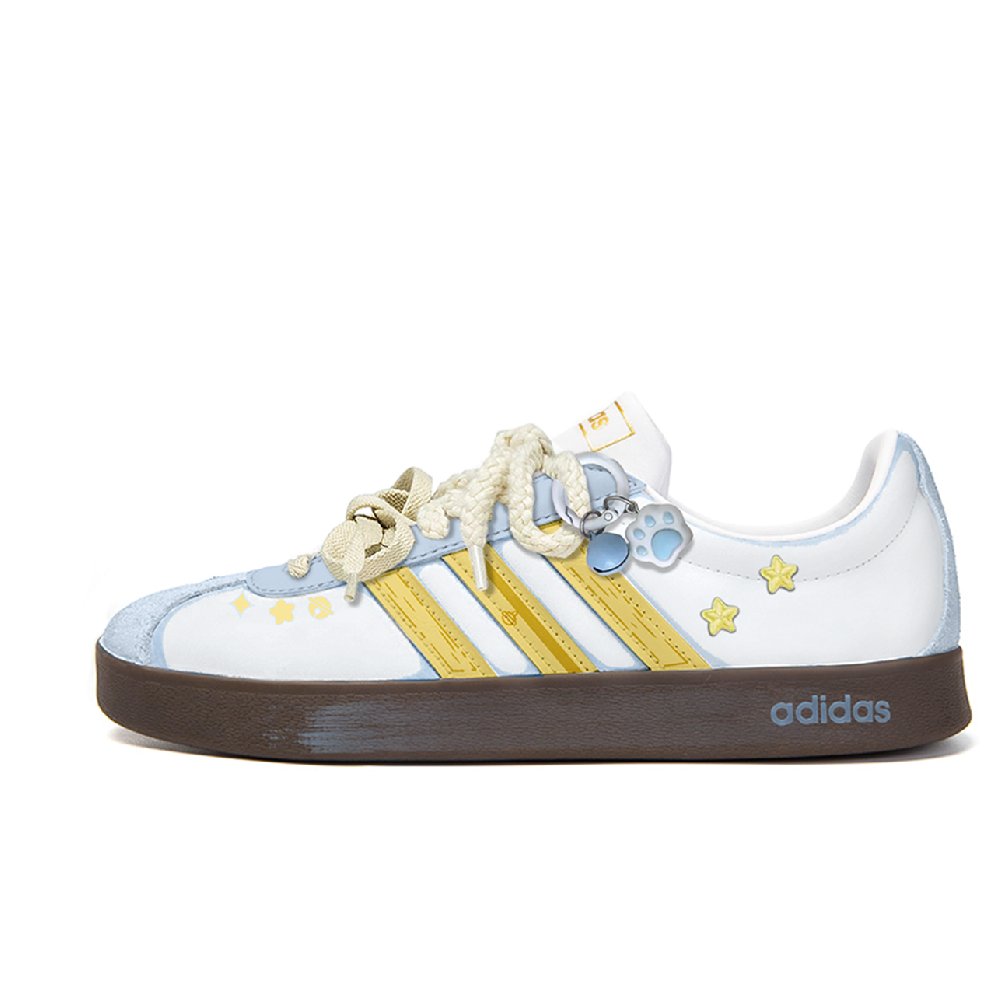Adidas Neo VL Court 2.0 Dingdang Shock Absorbers Low Top Skateboard Shoes Unisex Blue Yellow