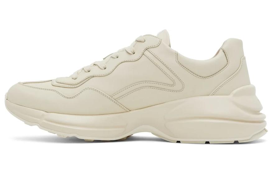 GUCCI Rhyton Abrasion Resistant Low Top Chunky Sneakers Men's Ivory White