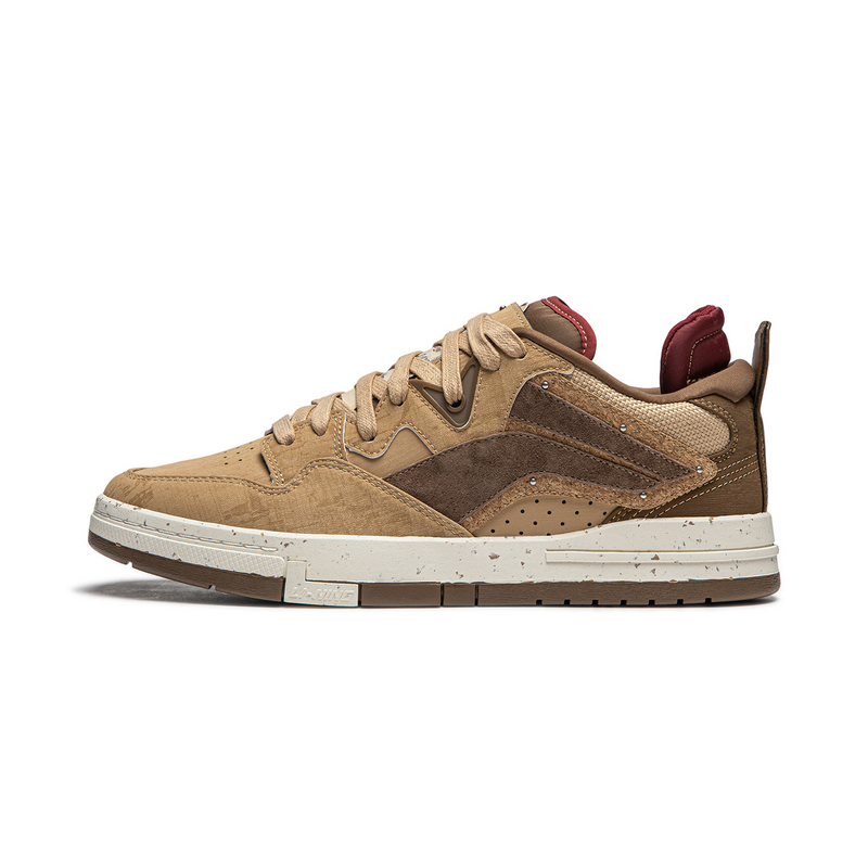 LiNing Lightweight And Breathable Low Top Skateboard Shoes Men's Brown