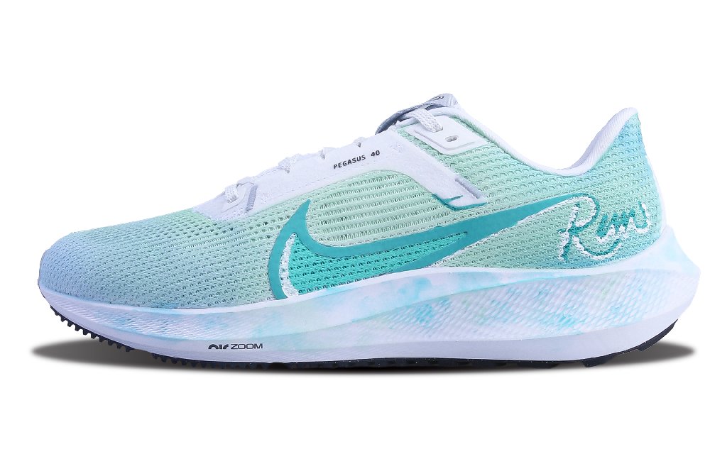 Nike Air Zoom Pegasus 40 Anti-Slip And Wear-Resistant Breathable Low-Top Running Shoes Unisex White Green Blue