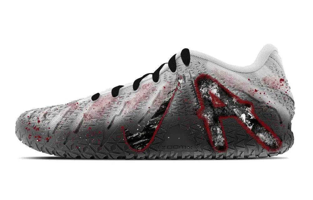 Nike Ja Morant 3 Shadow Of Scarlet Abrasion Resistant Low top Basketball Shoes Unisex Gray Red