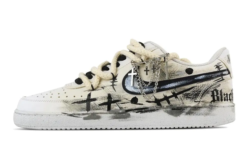 Nike Court Vision 1 Cross Ash Abrasion Resistant Slip Resistant Low top Skateboard Shoes Men's