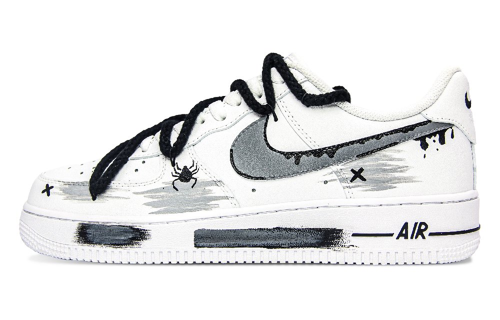 Nike Air Force 1 Anti Slip Wear Resistant Low Top Skateboard Shoes Unisex White Black