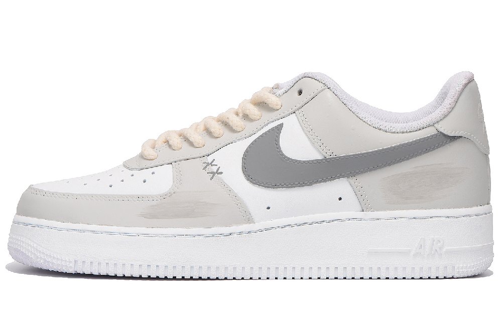 Nike Air Force 1 Low Top Skateboard Shoes Unisex Light Gray