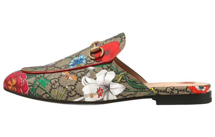 GUCCI Princetown Flat Shoes Casual Shoes Women's Red Brown