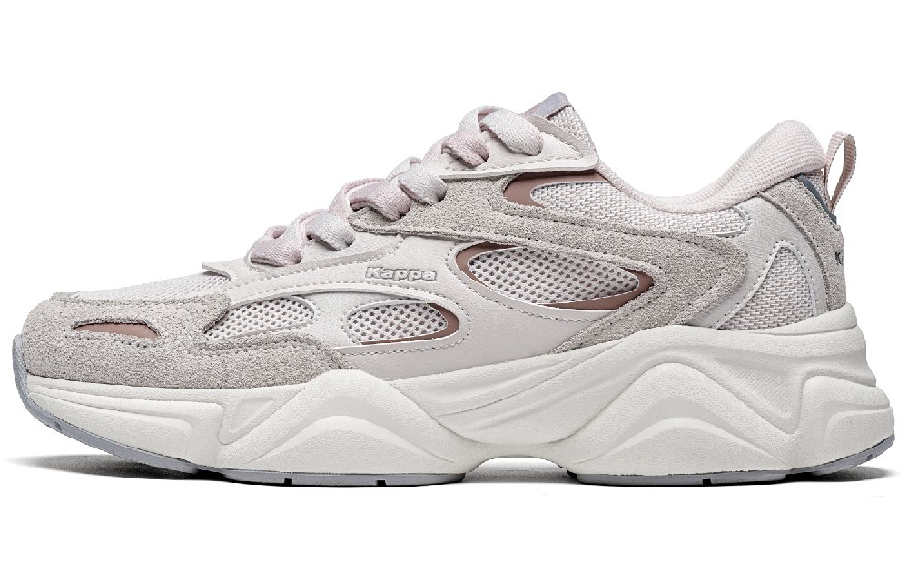 Kappa Anti-Slip Wear-Resistant Low-Top Chunky Sneakers Women's Gray Pink
