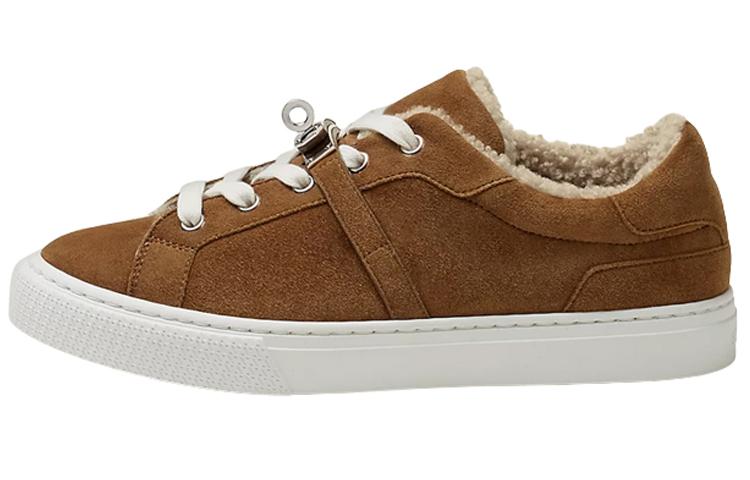 HERMES Low-Top Stylish Skateboarding Shoes Women's Brown