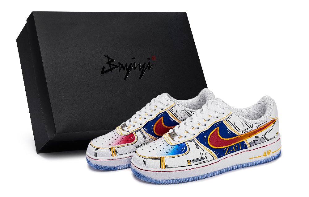 Nike Air Force 1 Skateboard Shoes Unisex Low top White/Blue/Red/Yellow