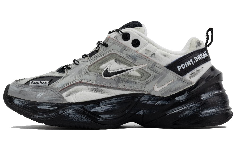 Nike M2K Anti-Slip Wear-Resistant Low-Top Chunky Sneakers Women's Black Gray Color