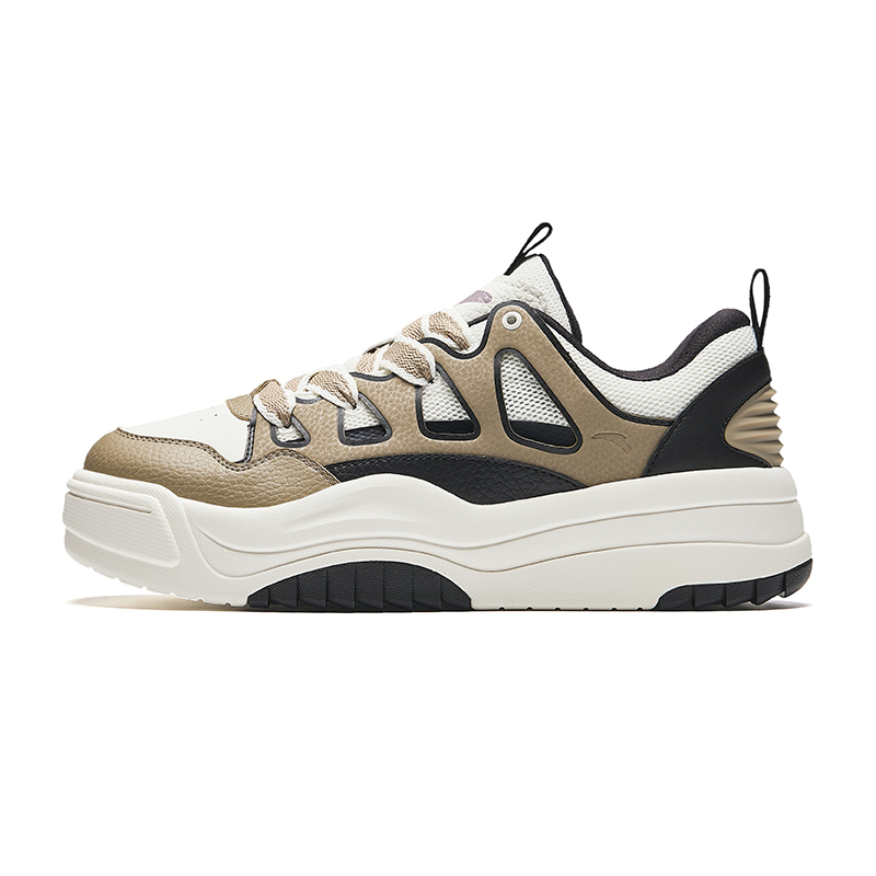 Anta Life Collection Anti-Slip Wear-Resistant Low-Top Skateboard Shoes Men's Brown White Black