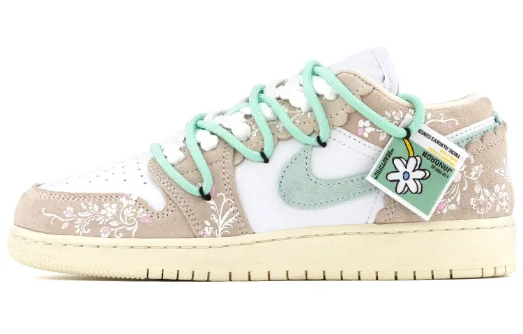 Jordan Air Jordan 1 Low-Top Vintage Basketball Shoes GS Pink White