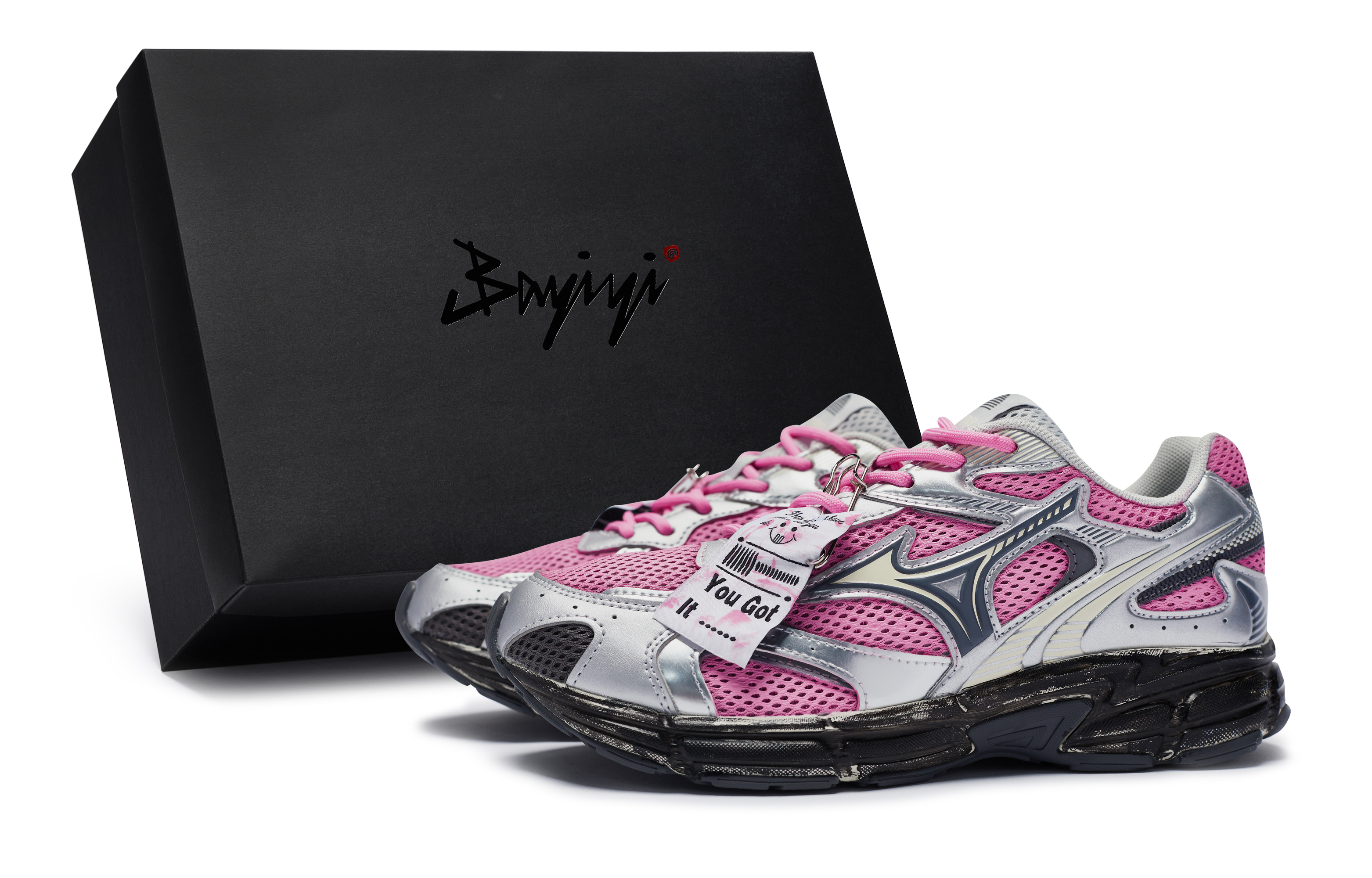 Mizuno Speed 2K 811 Manufacture Bubble Peach Wine Anti-Slip Wear-Resistant Low-Top Casual Shoes Unisex Pink Silver Gray