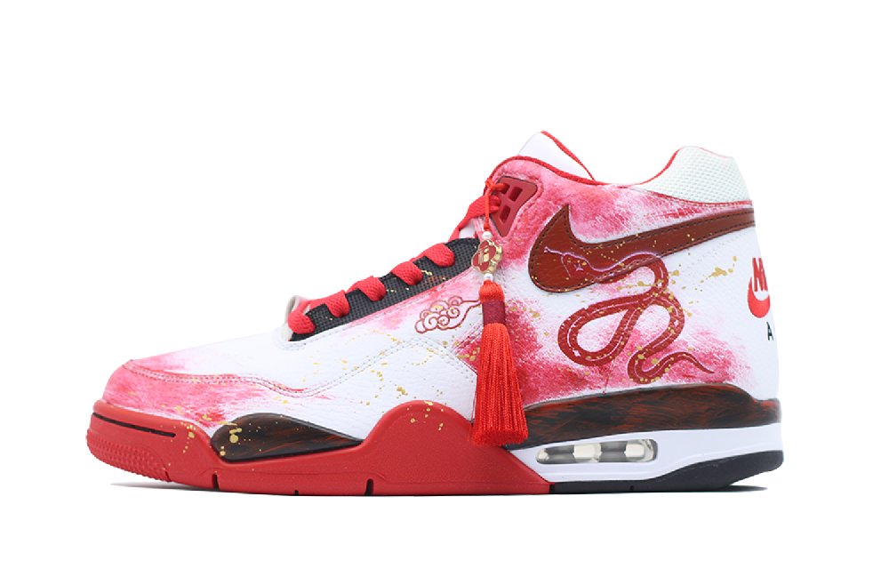 Nike Flight Legacy Cushioning Anti-Slip Wear-Resistant And Warm Coverage High-Top Vintage Basketball Shoes Unisex Red