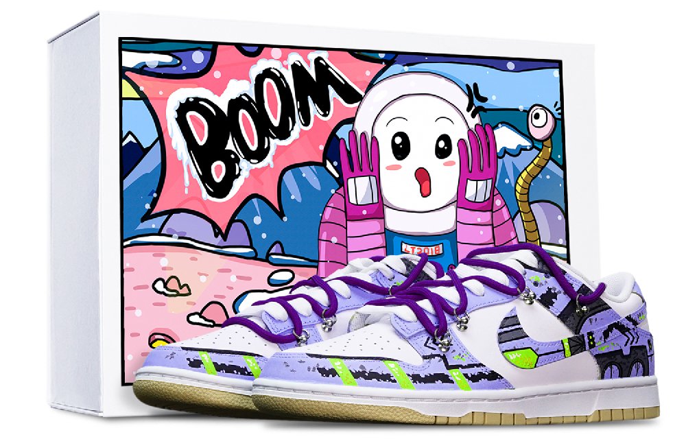 Nike Dunk Low Retro Low-Top Skateboard Shoes Men's Blue Purple White