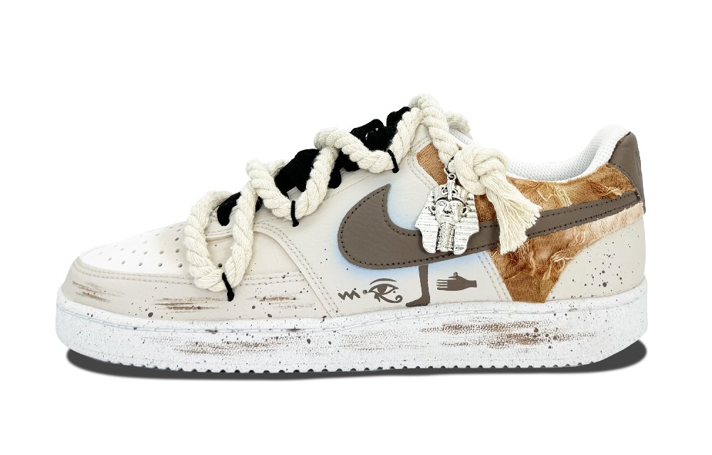 Nike Court Vision 1 Slip Resistant Low Top Skateboard Shoes Men's Sand